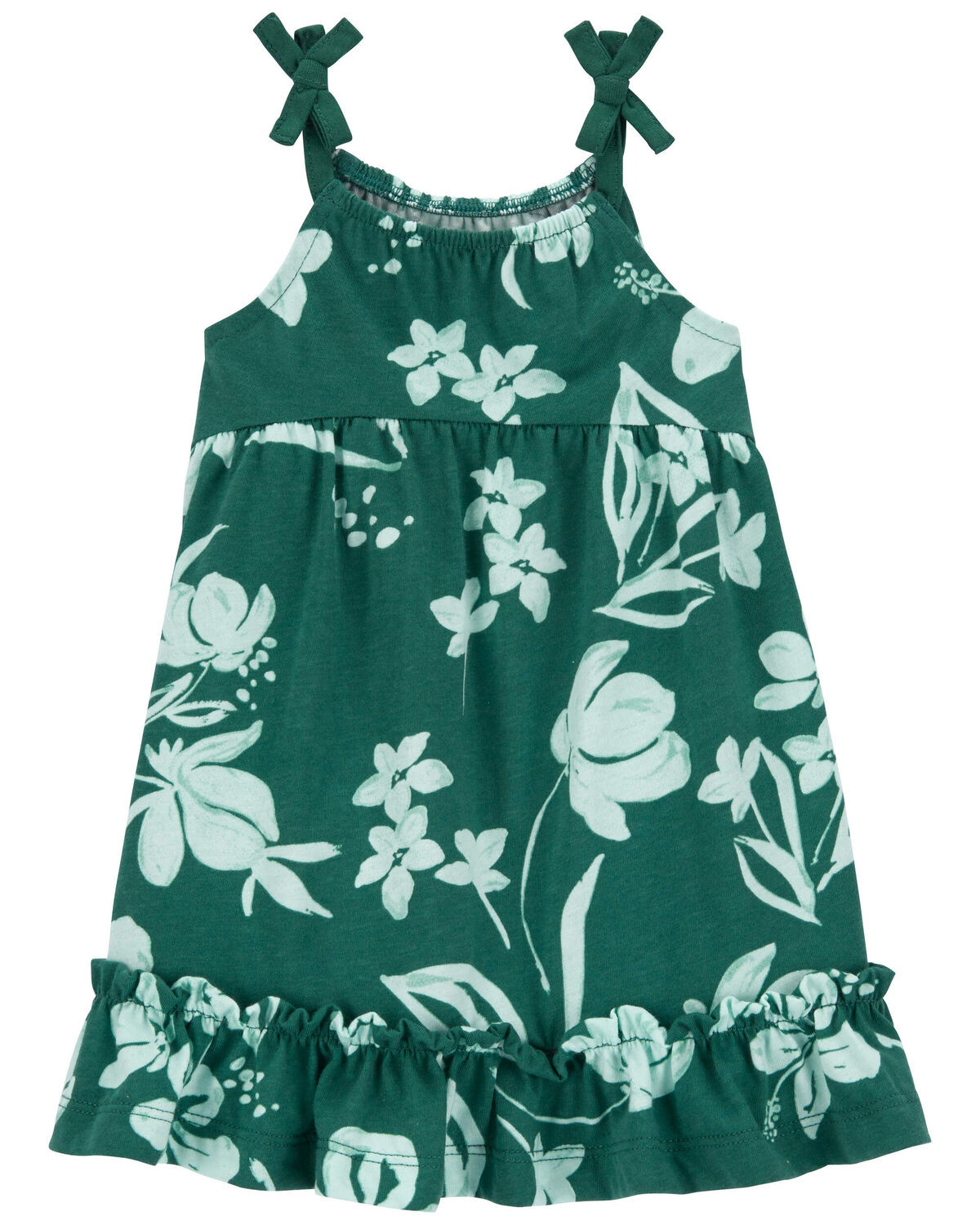 Green Baby Floral Cotton Dress | carters.com | Carter's