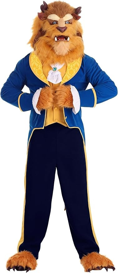 Adult Beast Costume | Disney Beauty and the Beast Men's Mouth Mover Full Head Mask | Dressed To I... | Amazon (US)