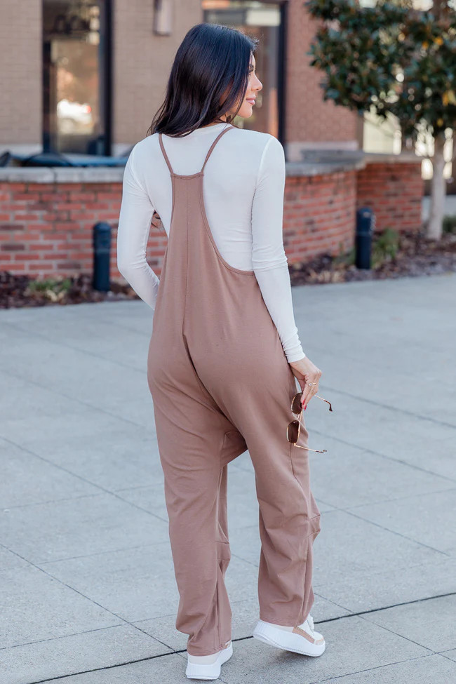 Day In The Life Dark Mocha Jumpsuit | Pink Lily