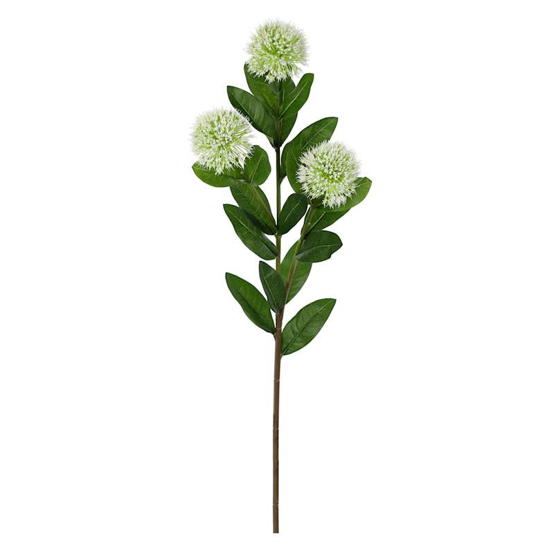 3-Bulb White Thistle Floral Stem, 31.5" | At Home