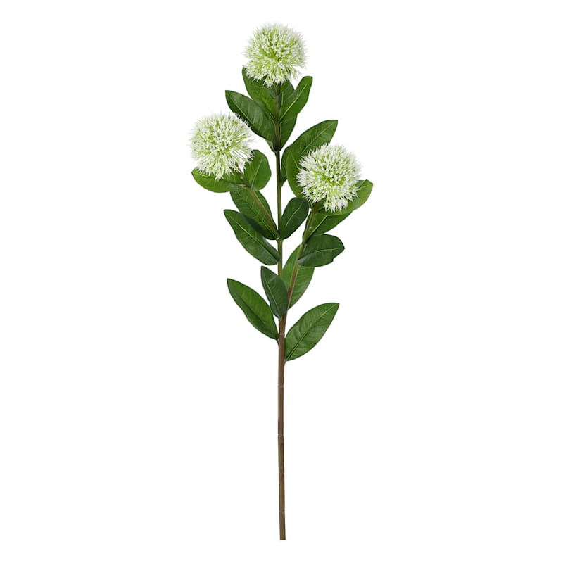 3-Bulb White Thistle Floral Stem, 31.5" | At Home