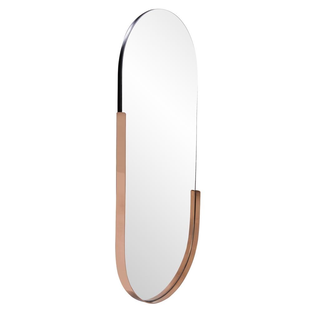 Marley Forrest Medium Oval Copper Stainless Steel Hooks Contemporary Mirror (40 in. H x 17 in. W) | The Home Depot