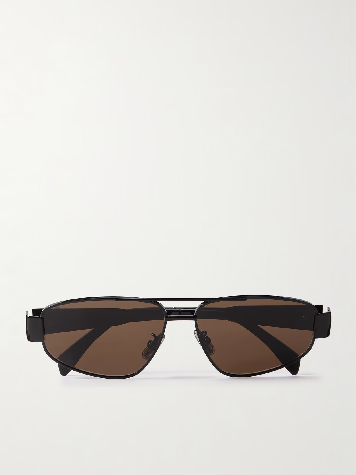 CELINE Eyewear - Triomphe Aviator-style Metal And Acetate Sunglasses - Black | NET-A-PORTER (US)