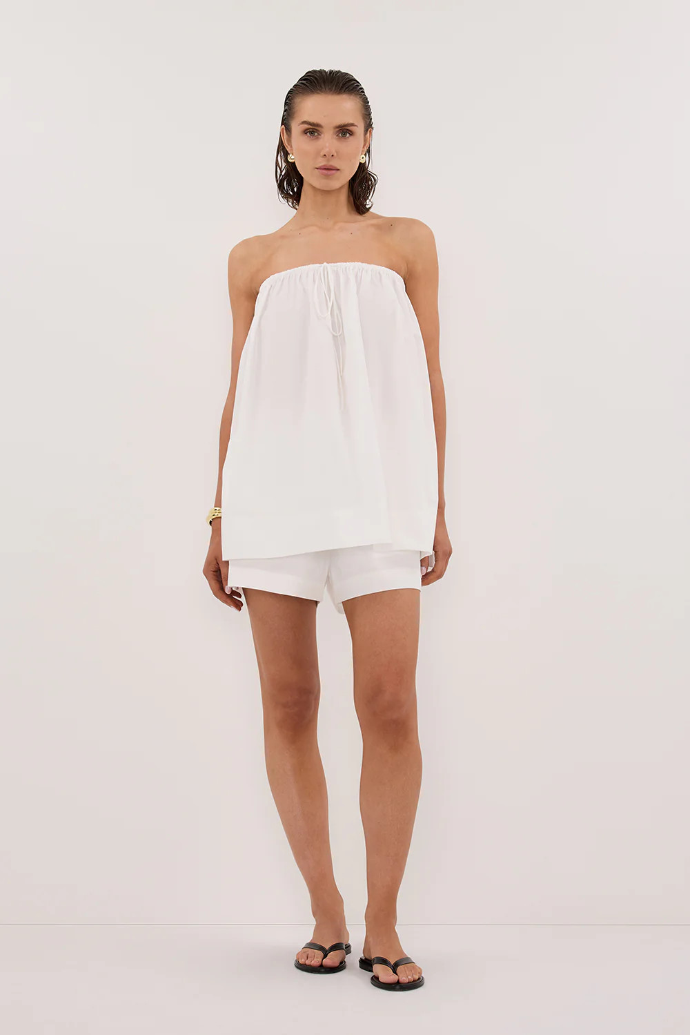 SOMMER WHITE POPLIN SHORT | DISSH