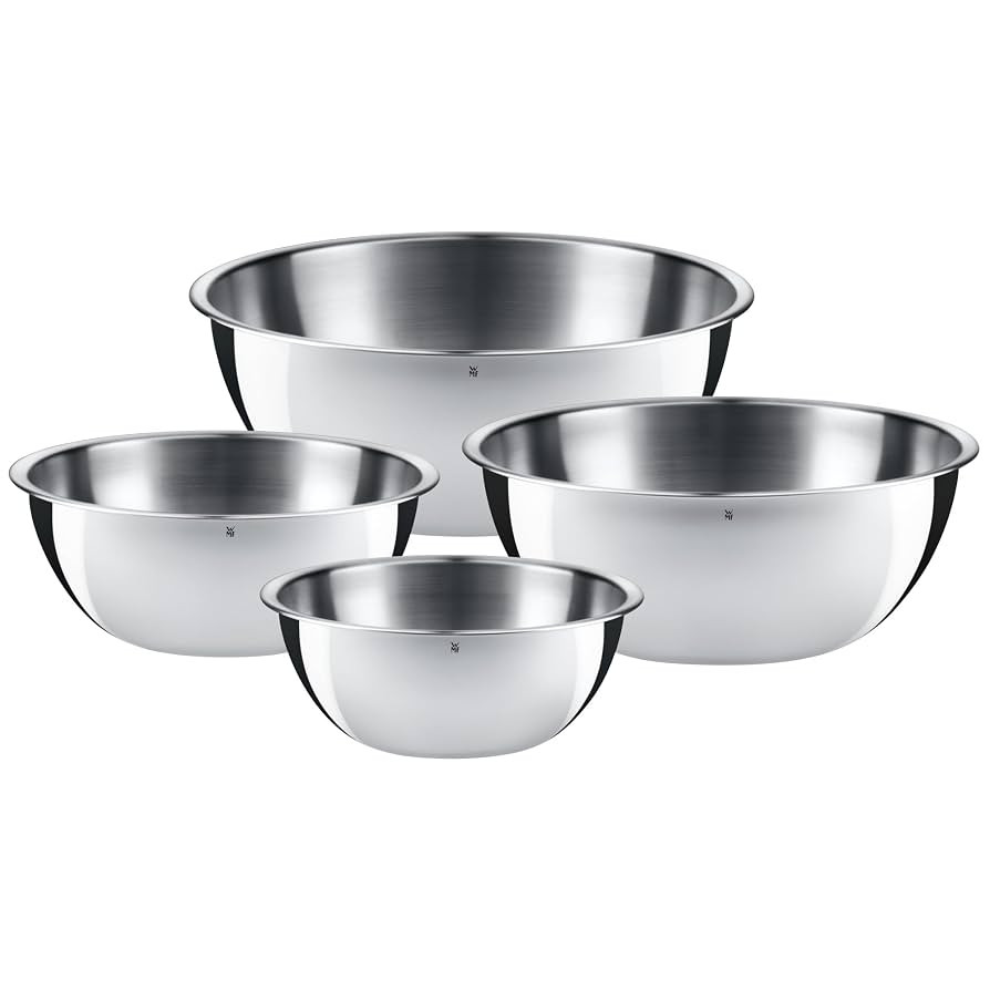 WMF Gourmet Schüsselset 4-teilig, Edelstahl Schüsseln für die Küche 0,75l - 2,75l, Rührschü... | Amazon (DE)