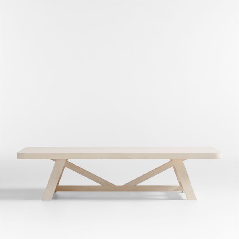 Aya Whitewash Pine Wood 68" Rectangular Coffee Table by Leanne Ford | Crate & Barrel | Crate & Barrel