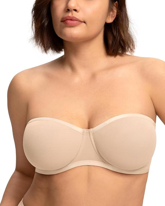 HSIA Strapless Bras for Women, Bella Convertible Minimizer Bra for Large Bust Unlined Underwire B... | Amazon (US)