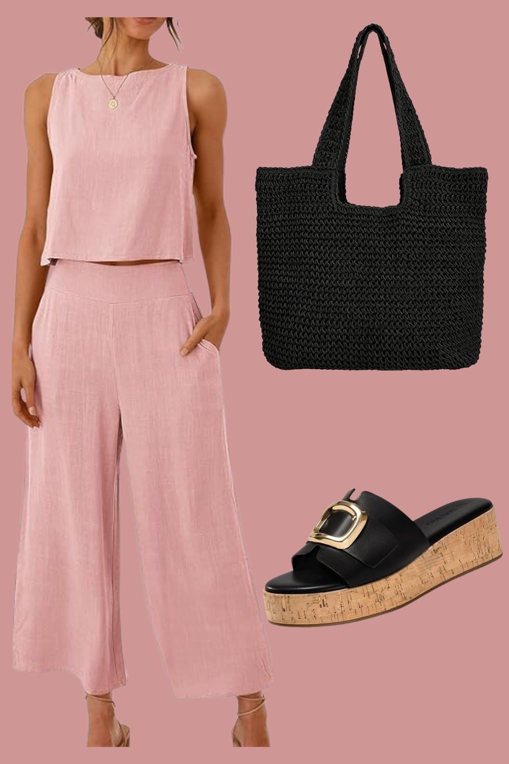 Easy summer style is my favorite kind of style. 🌸 This matching set is lightweight, comfortable, and so easy to dress up with a woven bag and platform sandals. Perfect for brunch, the farmers market, vacation, or just feeling put together without trying too hard.Shop the full look in my LTK! 🤎

#LTKSeasonal #LTKOver40