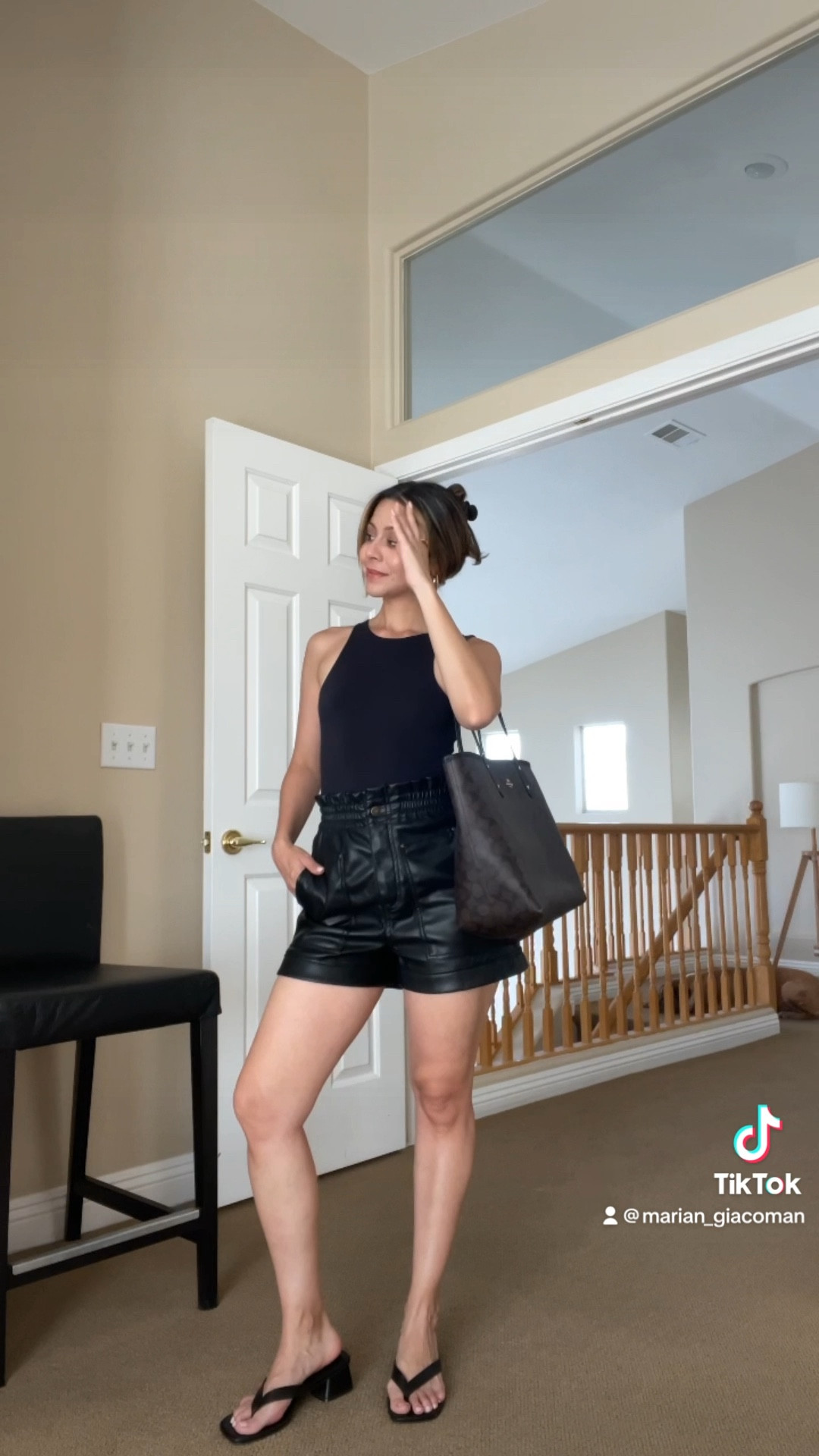 Faux leather shorts for a monochrome summer outfit 

#LTKSeasonal #LTKFind #LTKstyletip