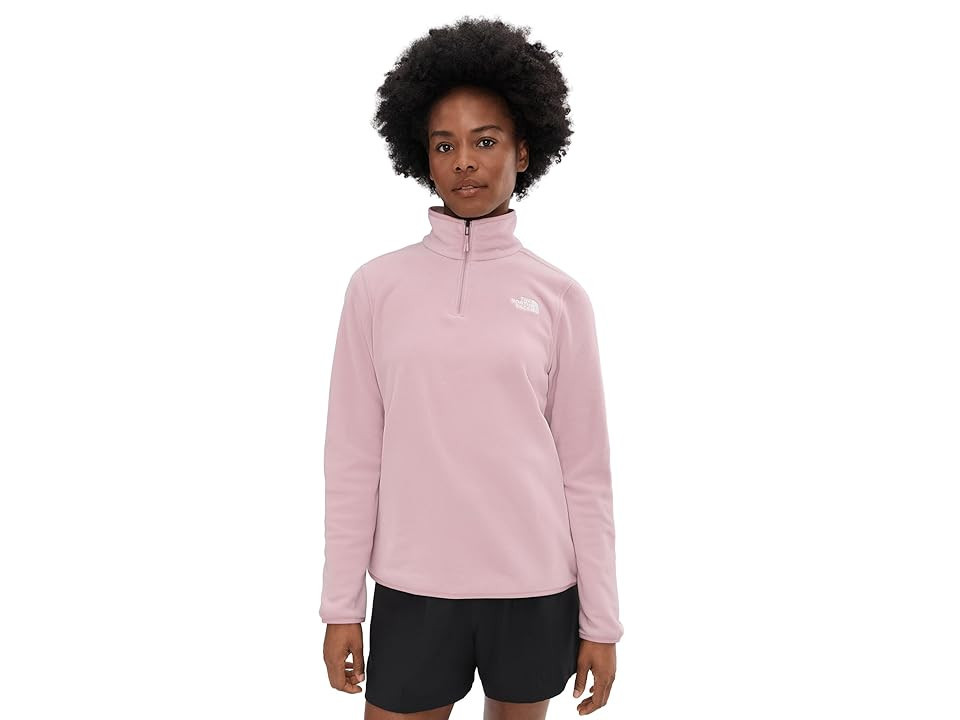 The North Face Glacier Fleece 1/4 Zip Jacket Women's Coat Metal Pink : LG, Polyester | Zappos