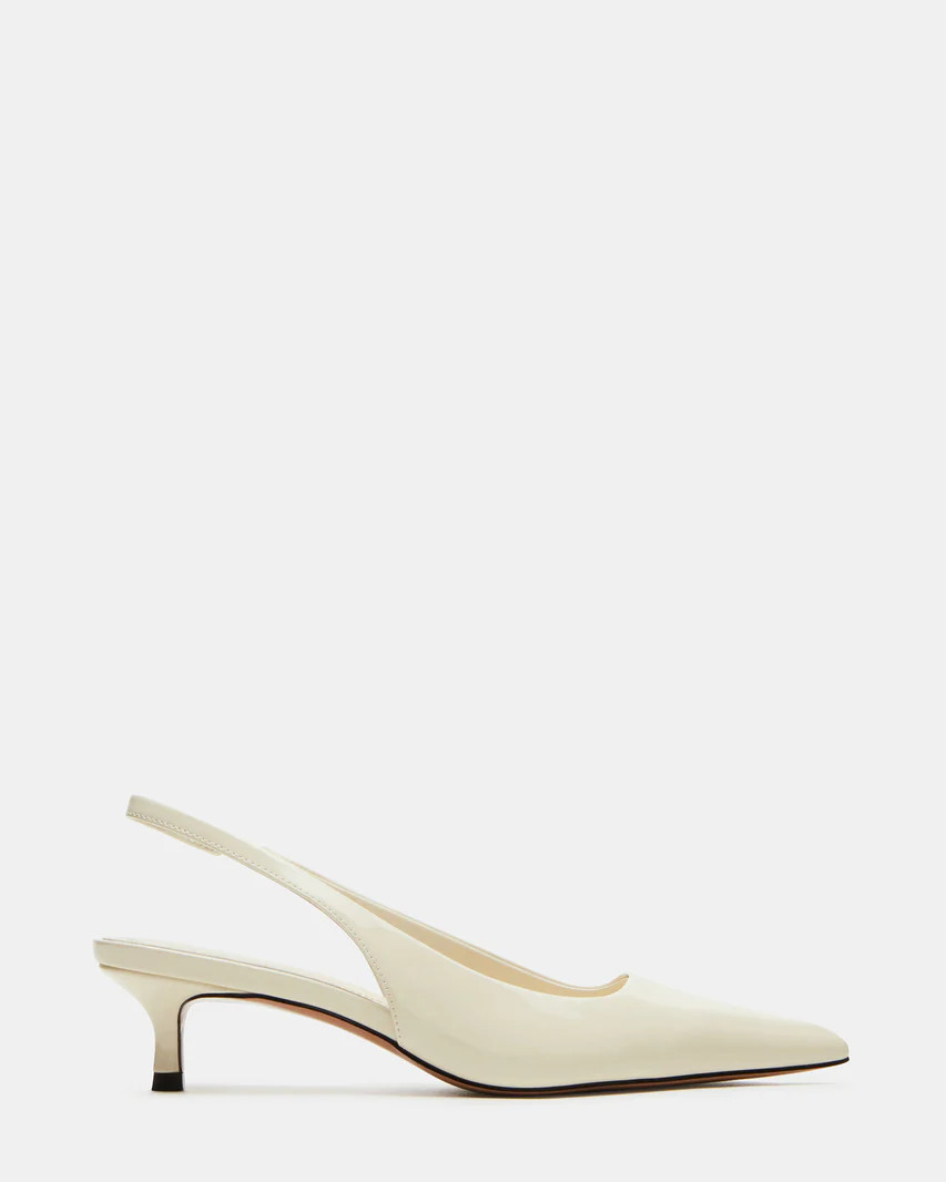KITTIE Bone Patent Kitten Heel Slingback Pump Heel | Women's Heels | Steve Madden (US)