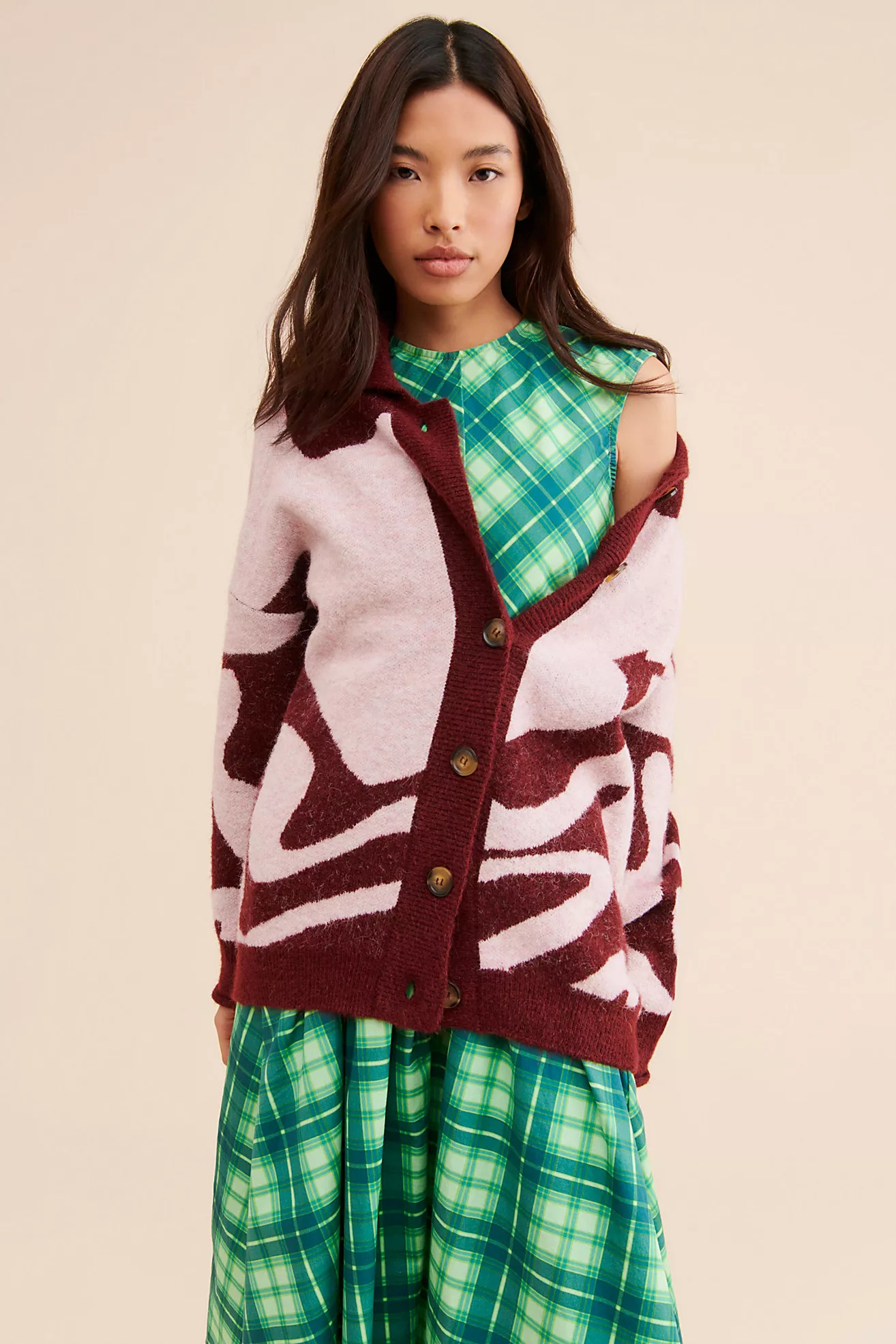 Damson Madder Ecru Knit Cardigan | Free People (Global - UK&FR Excluded)