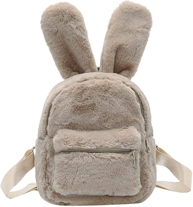 Bunny Backpack, Cute Mini Backpacks for Girls Plush Rabbit Ear Satchel Fuzzy Bunny Purse Handbags | Amazon (US)