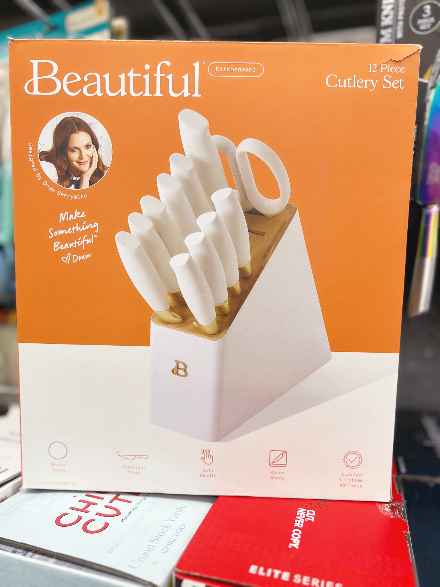 12 Piece Knife Block Set by DB 

$54.00 

#knives #walmart #kitchen #white #softgrib 

#LTKhome #LTKGiftGuide