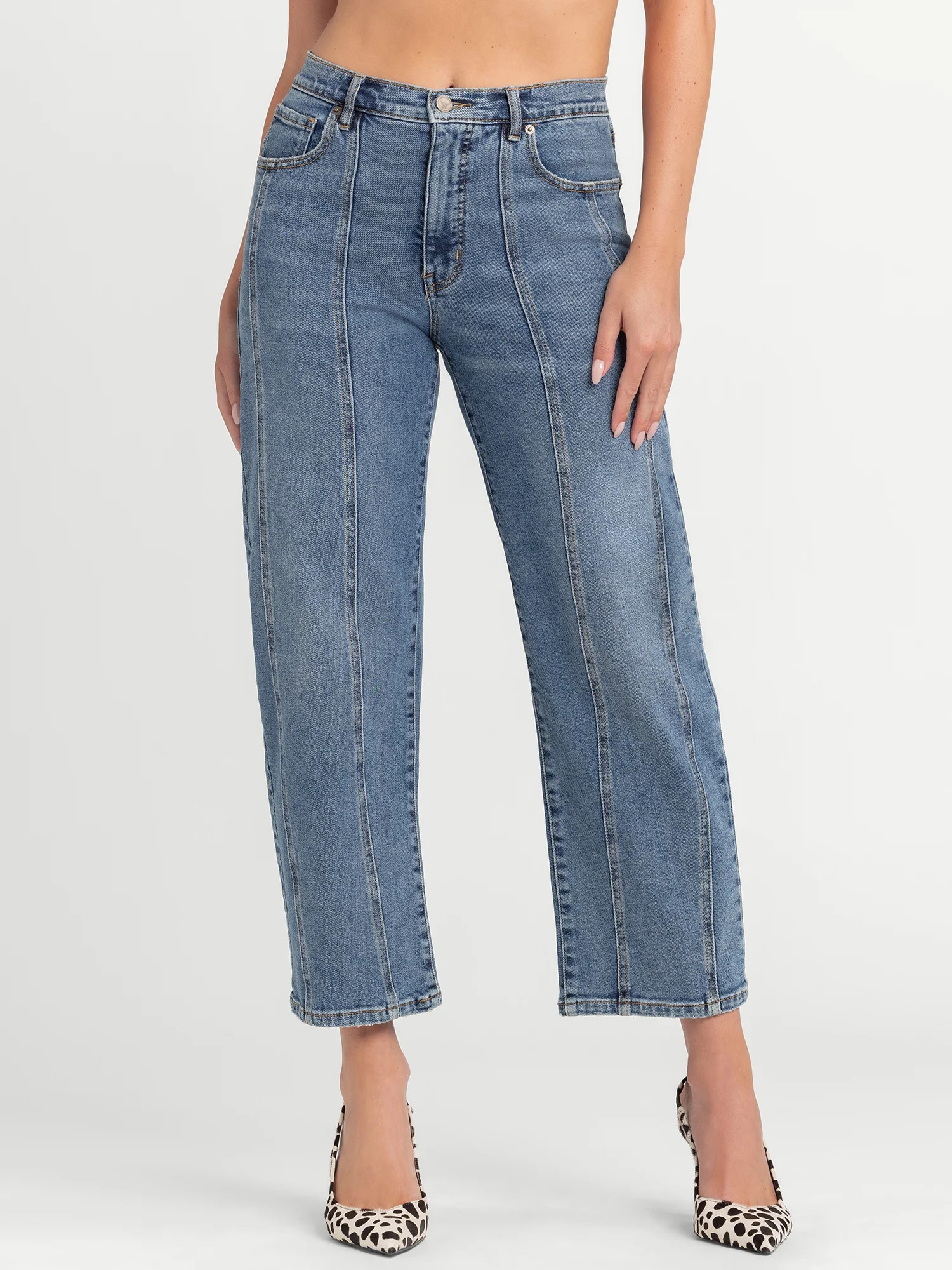 Jessica Simpson Women's and Women's Plus Myrtle Barrel Leg Jeans, Sizes 2-24W | Walmart (US)