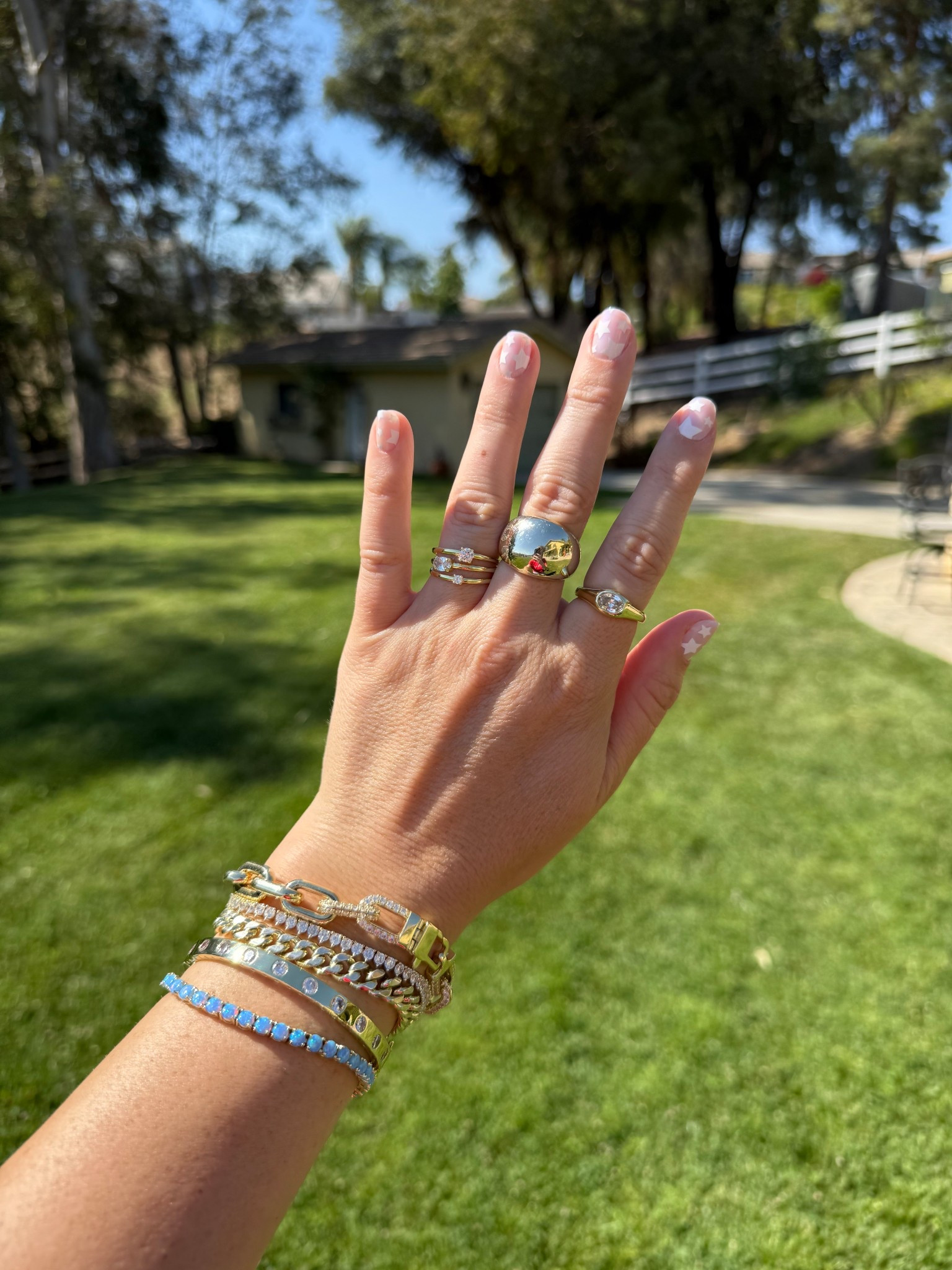 4th of july nails and jewelry stack 

#LTKFindsUnder100 #LTKStyleTip #LTKSeasonal