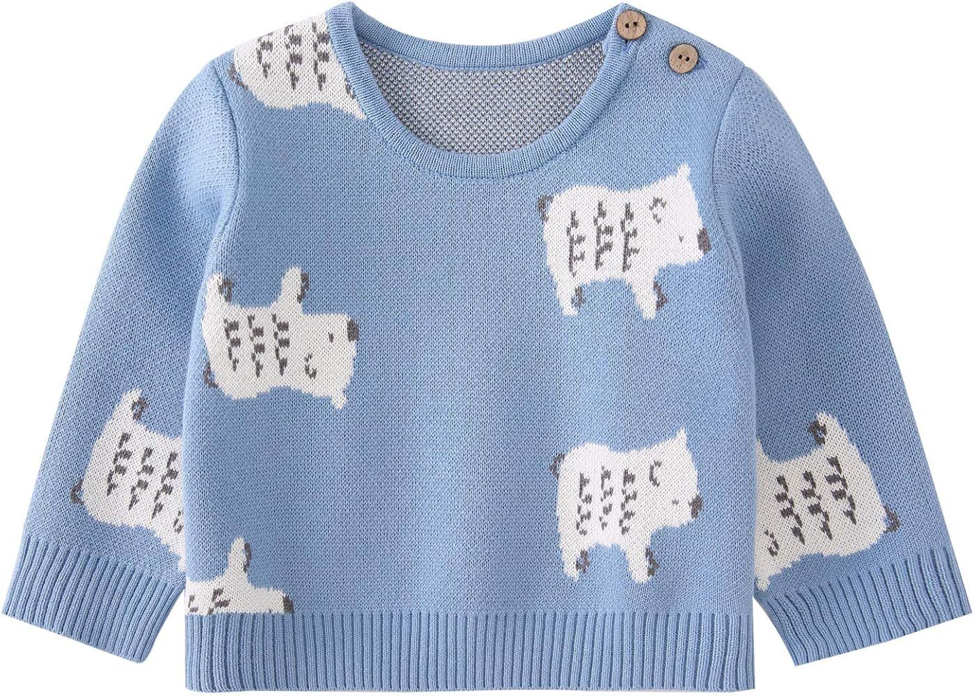 pureborn Baby Boys Girls O-Neck Toddler Sweaters Knitted Pullover Warm Coats Outwear 0-4 Years | Amazon (US)