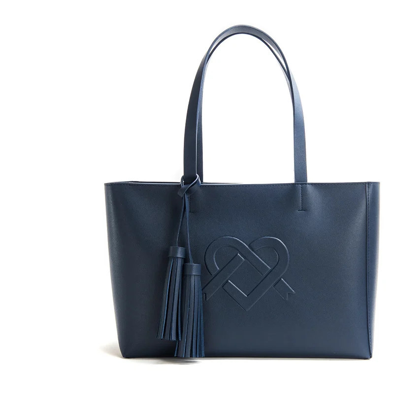 GUNAS New York Tippi - Navy Vegan Leather Tote Bag - Blue | Verishop