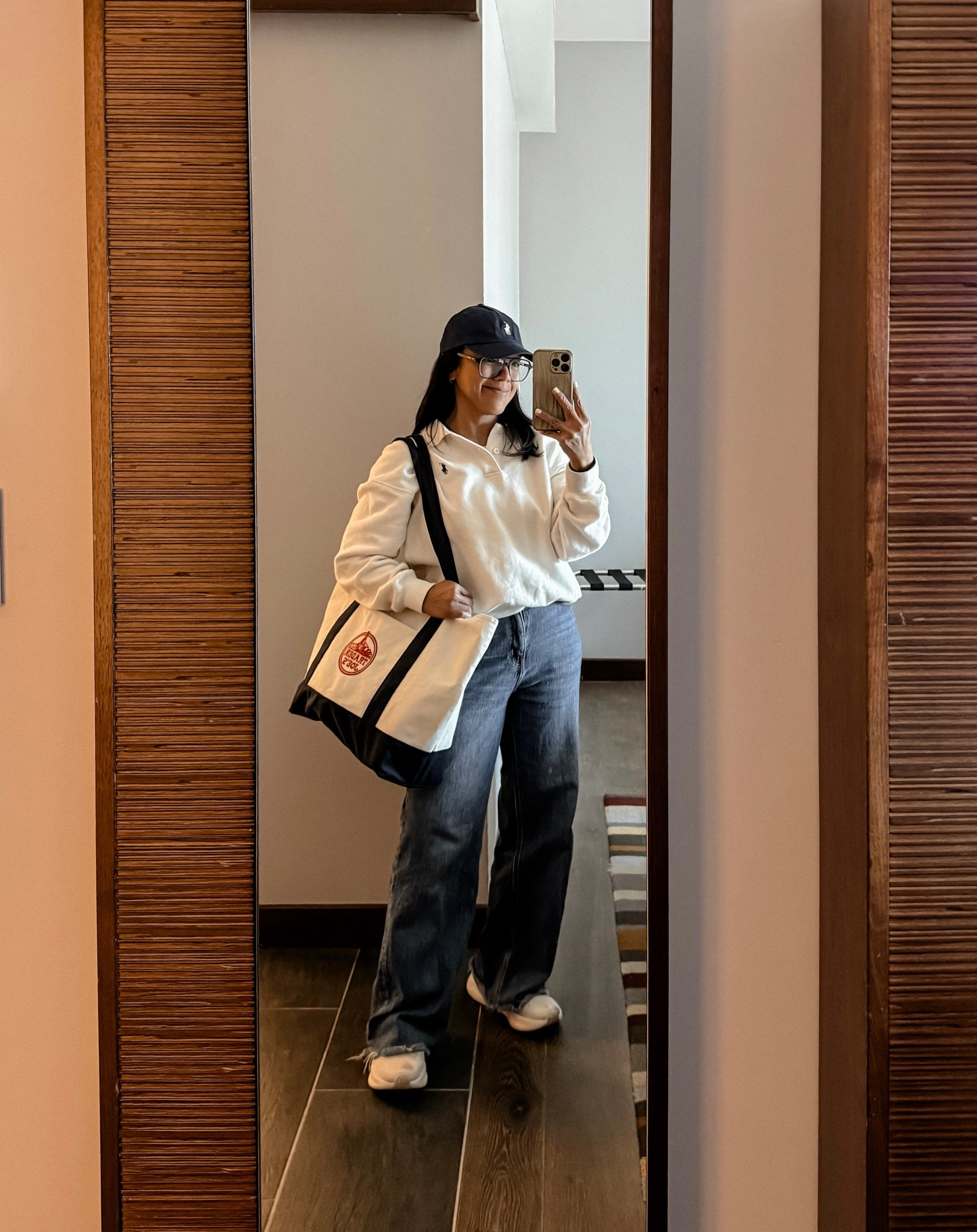 polo ralph lauren cotton hat // polo sweater // wide leg jeans // adidas sneakers // trader joe’s canvas tote bag // casual friday 

#LTKPetite #LTKSaleAlert #LTKSpringSale