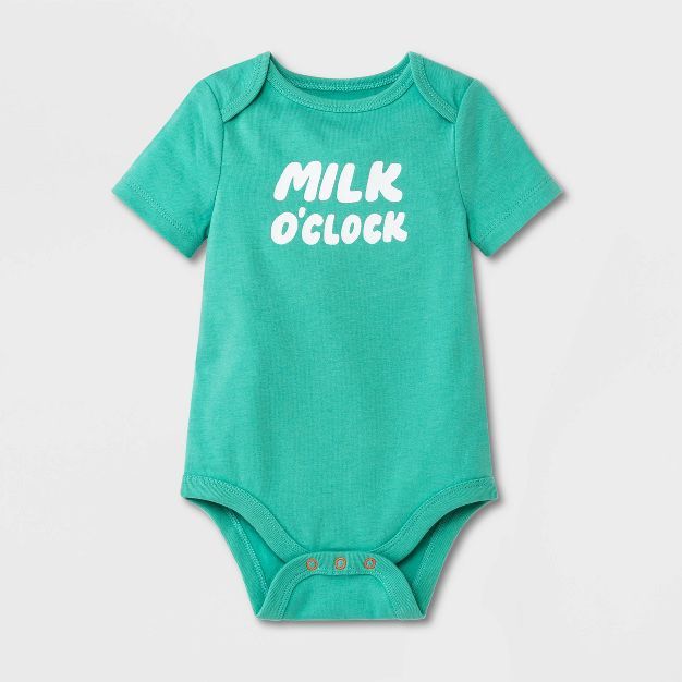 Baby Boys' Milk Short Sleeve Bodysuit - Cat & Jack™ Light Green | Target