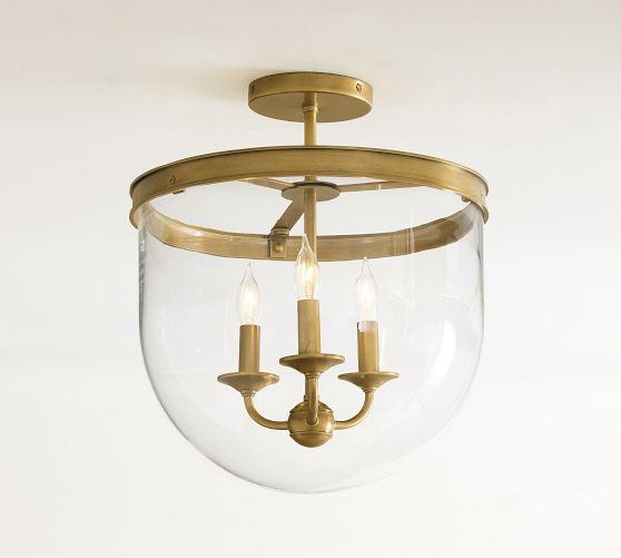 Elizabeth Glass Hundi Semi Flush Mount (15") | Pottery Barn (US)