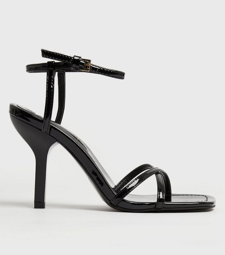 Black Patent Strappy Stiletto Heel Sandals
						
						Add to Saved Items
						Remove from Save... | New Look (UK)