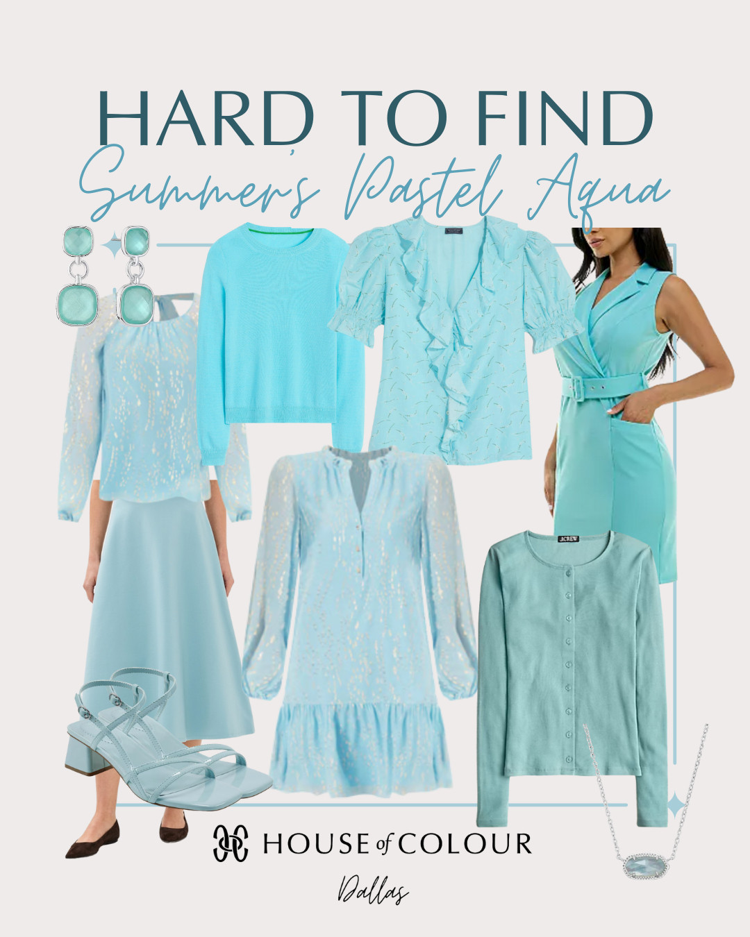 Summer's Pastel Aqua and Duck Egg Blue are the summer versions of turquoise. They are lighter and not quite as yellow-y as true turquoise. Always check anything you order against your color fan and look for harmony! 
#hocsummer

 

 

#LTKSeasonal #LTKStyleTip