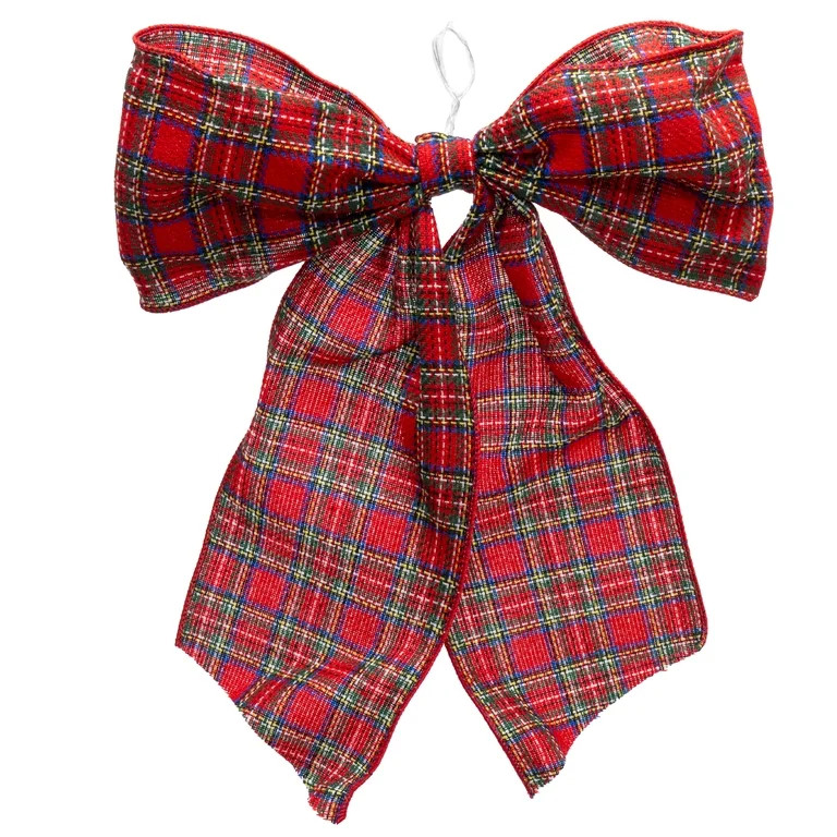 My Texas House Red Plaid Decorative Christmas Bow, 15" | Walmart (US)