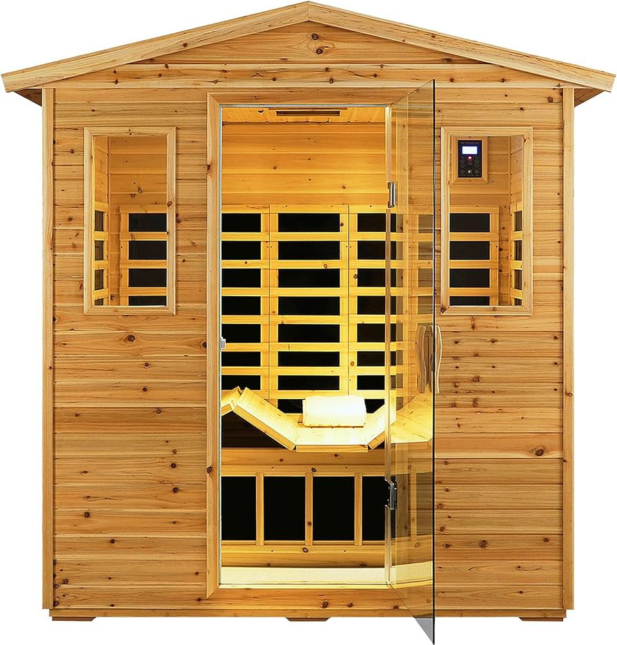 Full Spectrum Sauna, Outdoor Sauna 3 Person Infrared Sauna, Infrared Saunas for Home, 1950W 20A L... | Amazon (US)