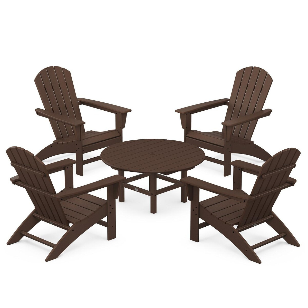 POLYWOOD Nautical 5 Pc Recycled Plastic Seating Set in Mahogany by - PWS705-1-MA | BBQ Guys