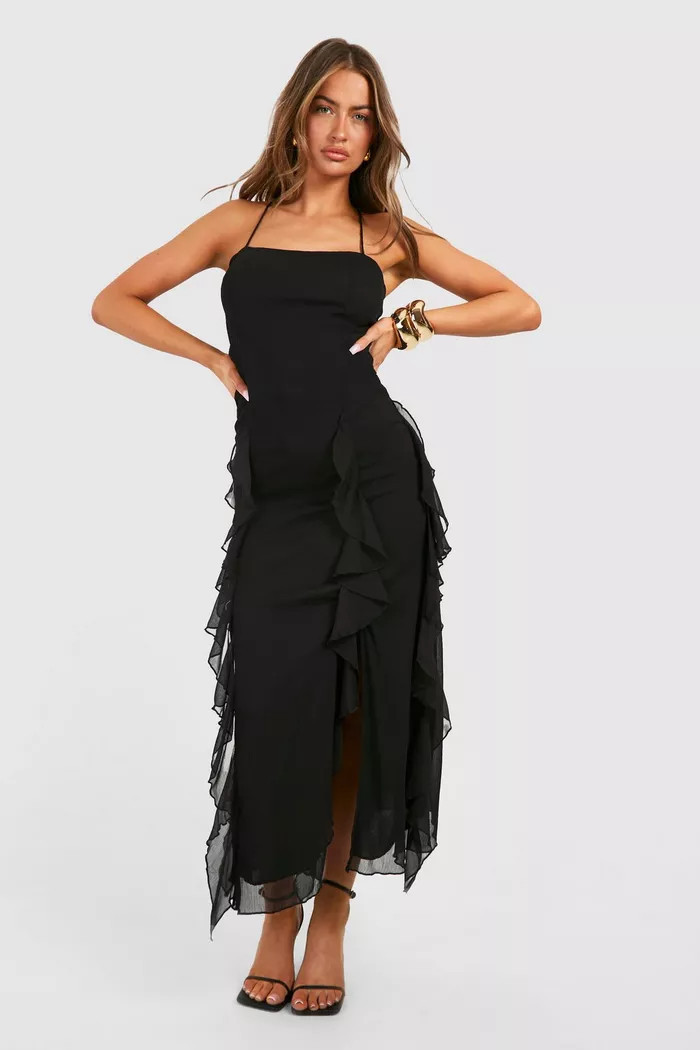 Crinkle Midi Slip Dress | boohoo (US & Canada)