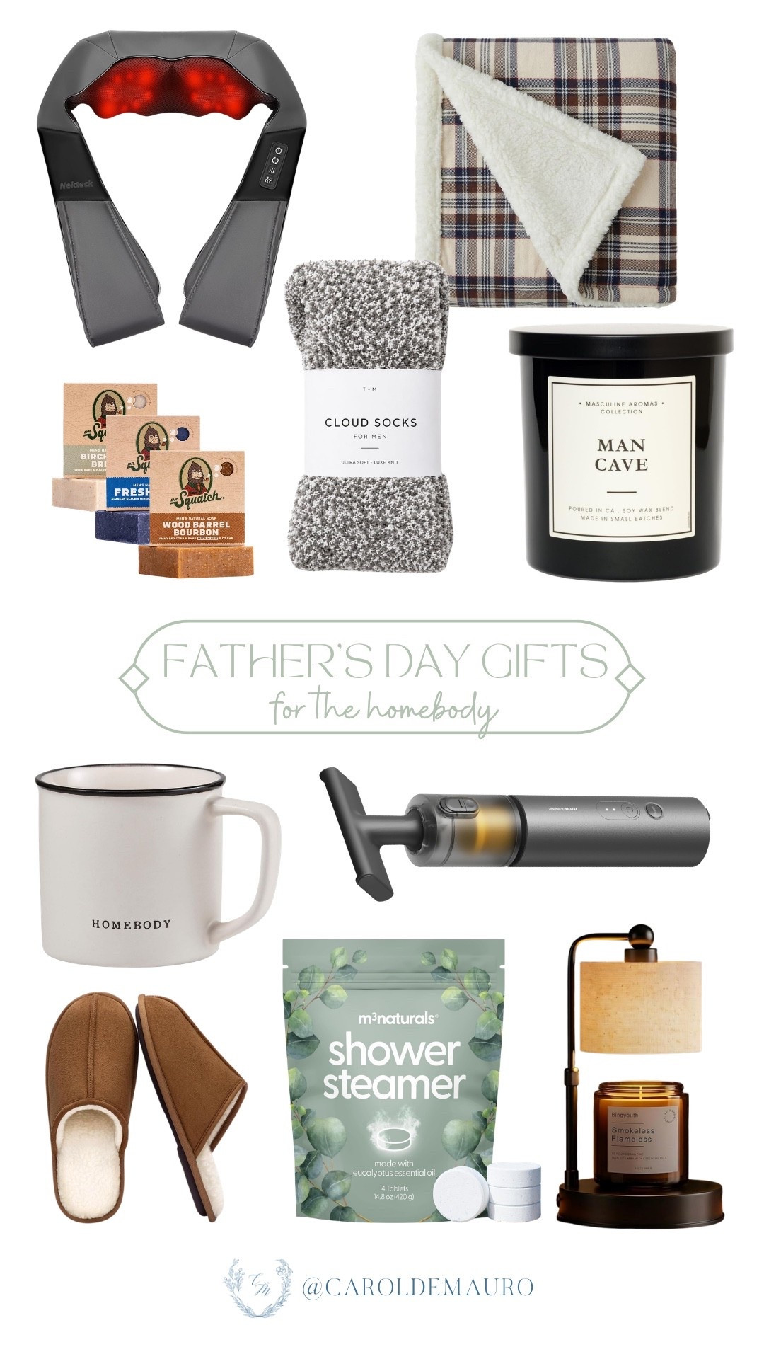 For the dad who loves nothing more than a cozy day at home, these picks are pure perfection — cloud socks, slippers, a neck massager?! Yes please. He is going to be so spoiled.

fathers day, gift guide, dad gifts, relaxation, comfort, self-care, lounge, hygge, restful, pampering

#LTKMens
