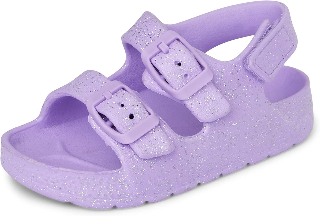 The Children's Place Baby-Girl and Toddler Buckle Slides with Backstrap Sandal | Amazon (US)