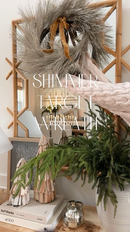 the prettiest shimmer wreath just add a bow 💫 | styling the entryway has always been my favorite and the first glimpse of Christmas magic 🎄 

-save + share with a Christmas lovin’ friend
-shop wreath + entryway details in my @shop.ltk 
#christmas #christmasdecor #christmasdecorations #entryway #entrywaydecor #target #targetfinds #serenaandlily #christmasmagic #christmaswreath 

#LTKhome #LTKHoliday #LTKSeasonal