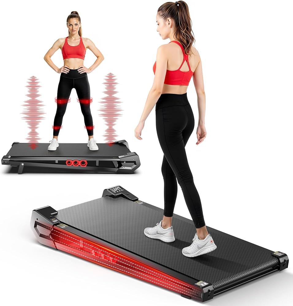 FUNRAY Under Desk Vibration Walking Pad - 3 in 1 Vibration Plate Treadmill with Remote Control, Q... | Amazon (US)
