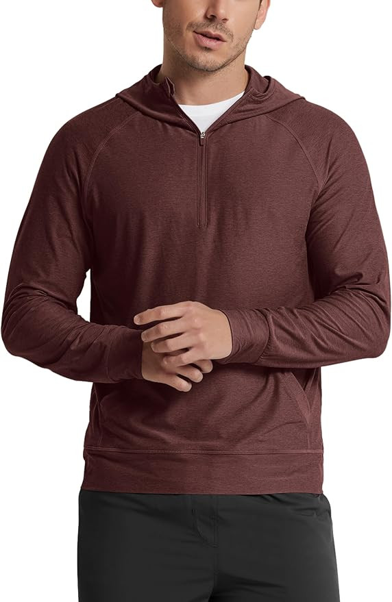 ODODOS Men's Performance Half-Zip Hoodie - Ultra Soft odSTRATUM Tech Pullover UPF 50+ Long Sleeve... | Amazon (US)