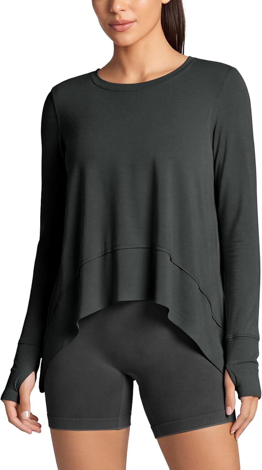 ODODOS Women's Modal Soft Long Sleeve Tee with Thumb Hole Athletic Gym Workout Tops Yoga Shirts | Amazon (US)