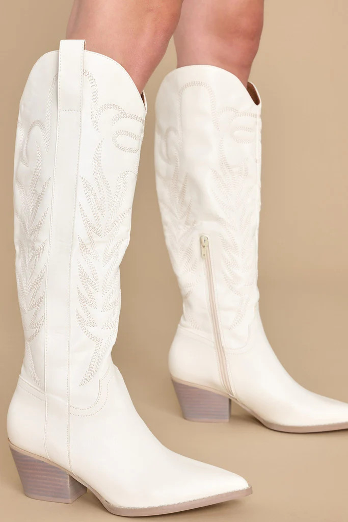 Bring The Sass White Boots | Red Dress