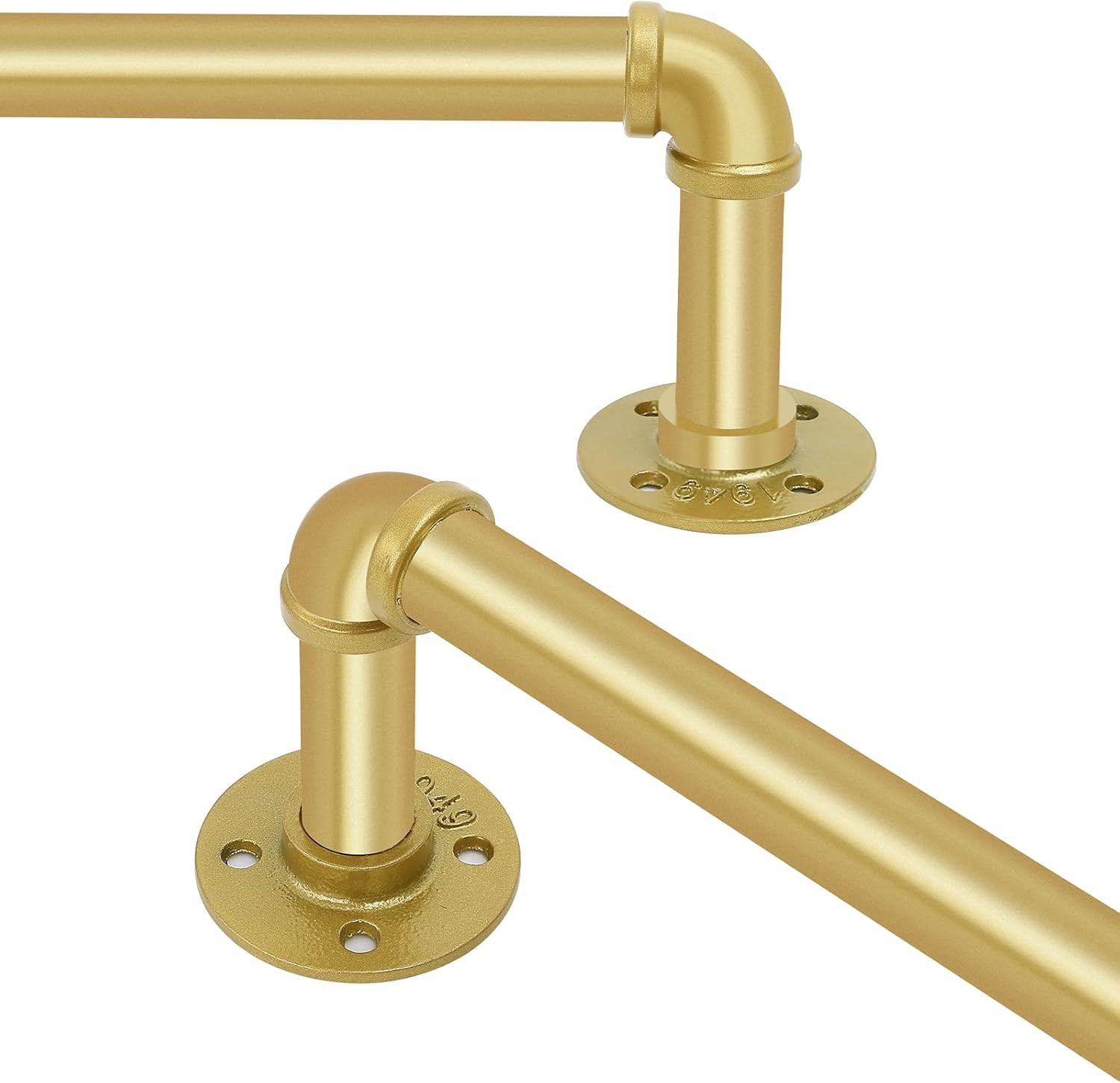 Curtain Rods for Windows 120-240", 1 Inch Industrial Gold Curtain Rod, Adjustable Wrap Around Ind... | Amazon (US)