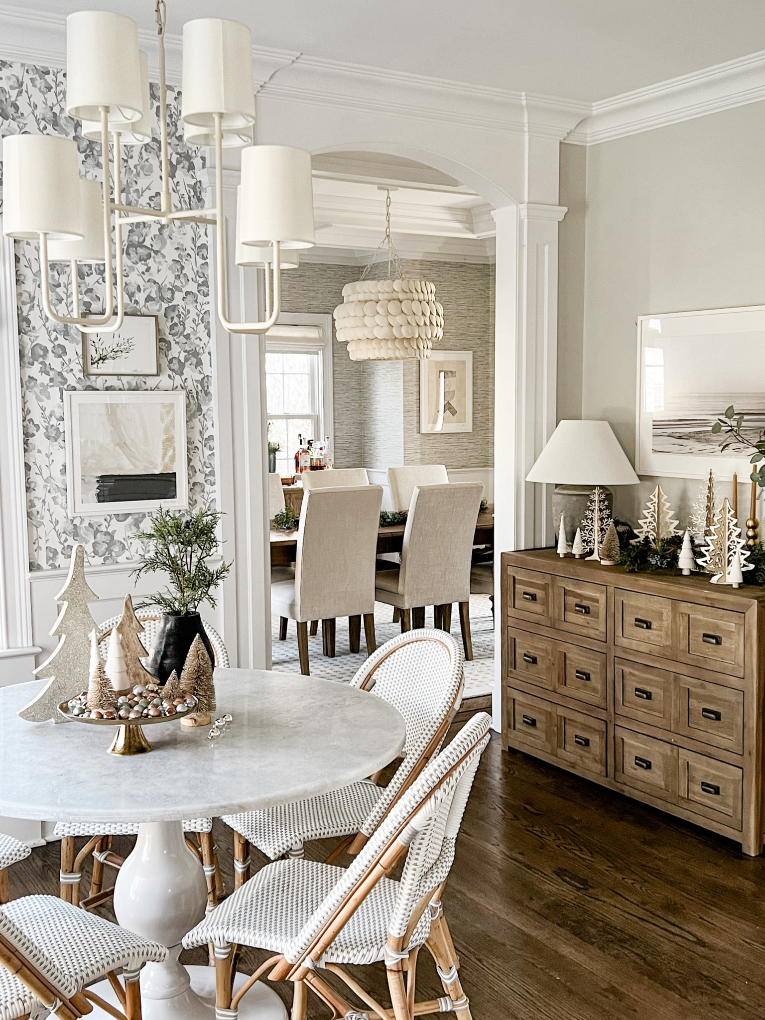 Today I’m sharing some of my favorite holiday pieces from @pepperandvetiver! I love using trees in my holiday decor and this year, I added some new ones to my collection, all from @pepperandvetiver. I created the most beautiful tablescape and woodland scene in our breakfast nook using @pepperandvetiver’s wood glitter standing trees, the cutest white wood glitter trees, interlocking laser cut wood trees, and gold bottle brush trees. I also chose a beautiful gold cake stand to display some of my favorite tiny ornaments, and added a few pine branches to a black wood vase. I love how it all turned out and plan to keep our woodland scene up all winter long! 

Right now, you can use my code MichelleP15 to save 15% site-wide! 

#pepperandvetiver #gifted #holiday #holidaydecor #holidayinspo #christmas #christmasdecor 

#LTKhome #LTKSeasonal #LTKHoliday