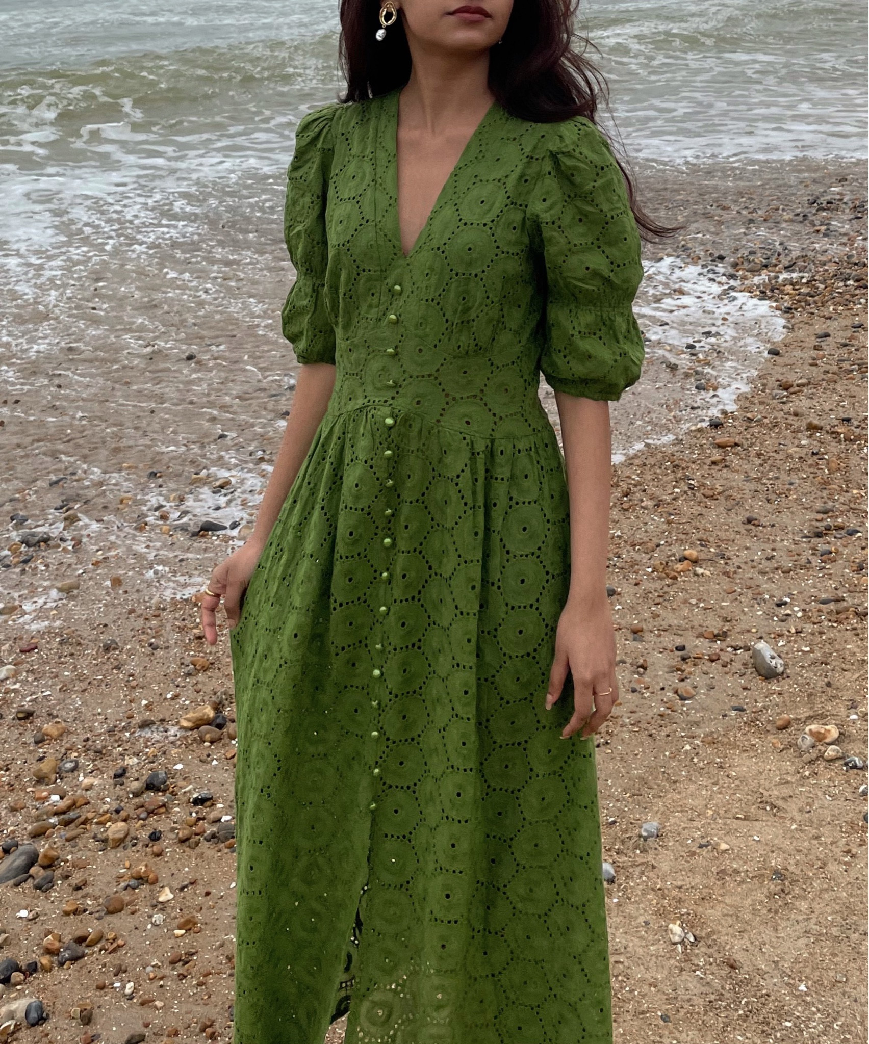 But the ocean on a cloudy day is still beautiful and a very different mood. 

Wearing @rihoas_official cutout slit maxi dress in green (outfit linked in bio). Use my code “Arunima” to get 20% off your purchase. 