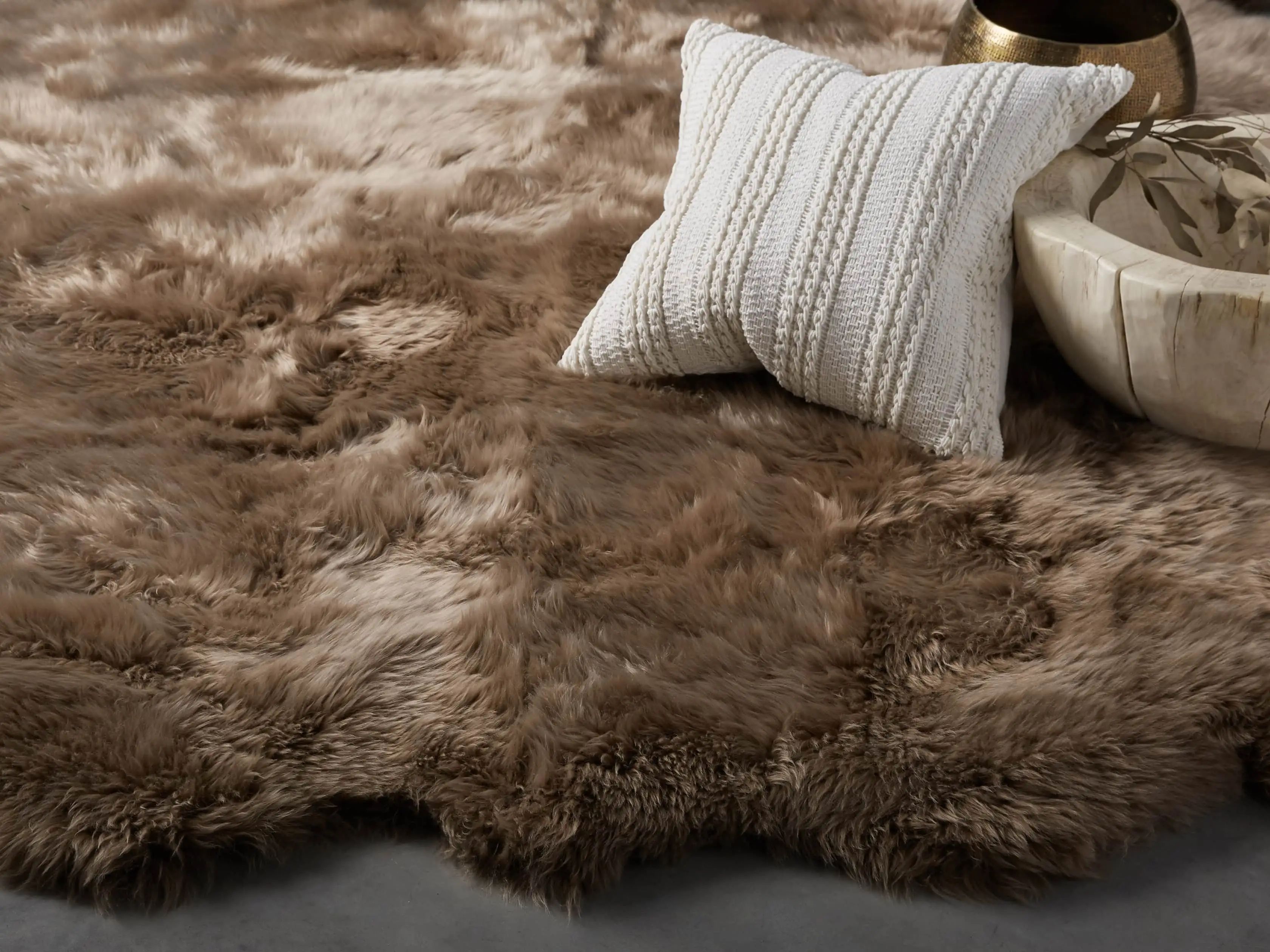 Sheepskin Wool Rug in Taupe | Arhaus