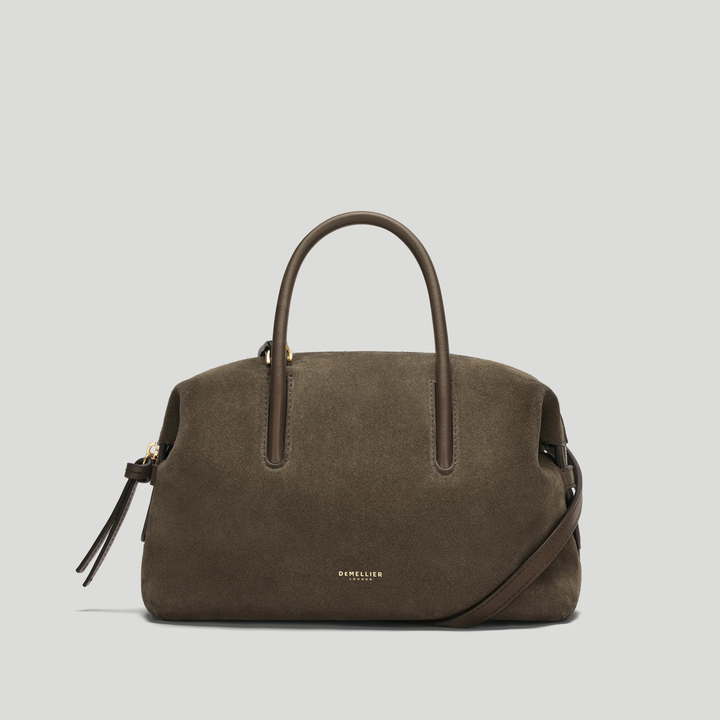 DeMellier The Small Stockholm in Hazel Suede Leather Top handle bag | DeMellier