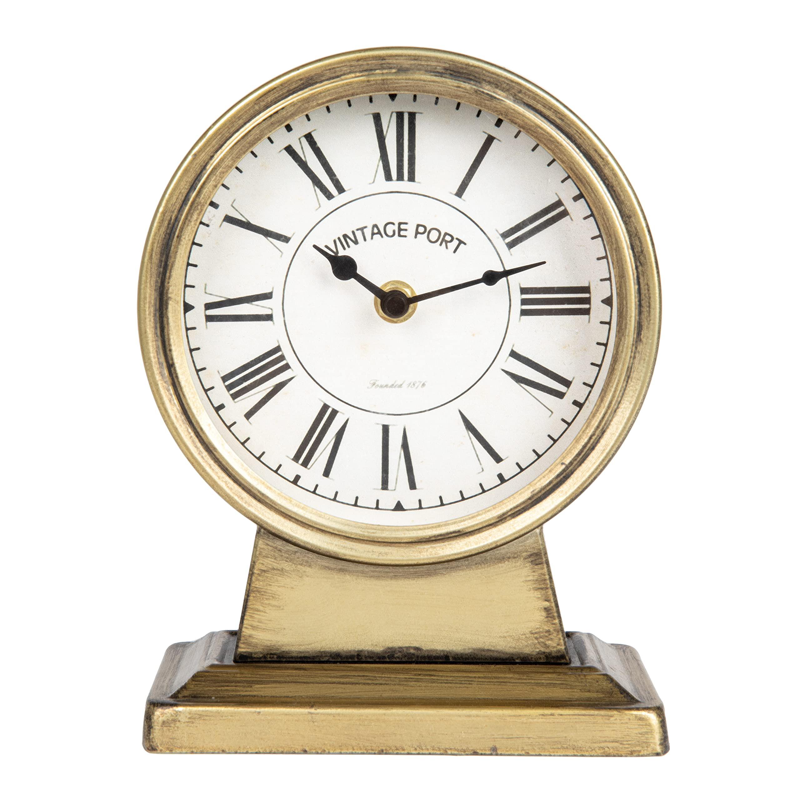 Creative Co-Op Decorative Metal Mantel Clock, Gold Finish | Amazon (US)