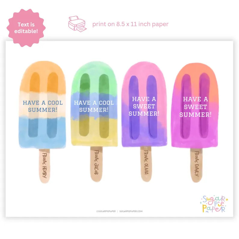 Summer Gift Tags for Teachers, Cool Summer Editable Gift Tag, Summer Gift Tags for Classmates, Su... | Etsy (US)