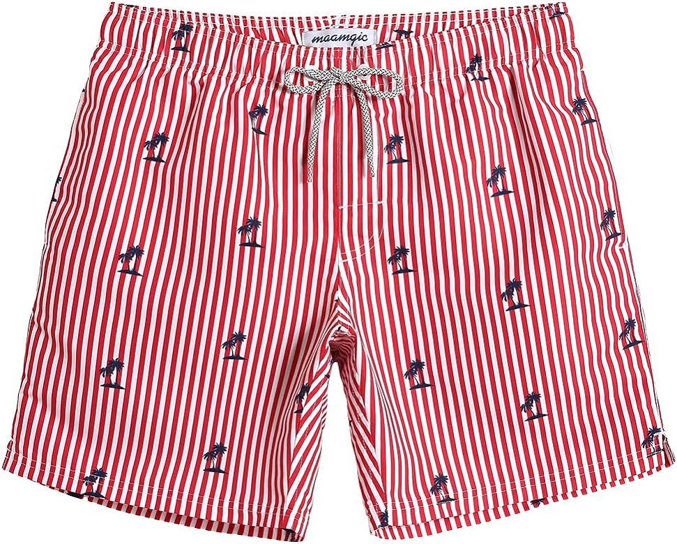 maamgic Mens Quick Dry Printed Short Swim Trunks with Mesh Lining Swimwear Bathing Suits | Amazon (US)