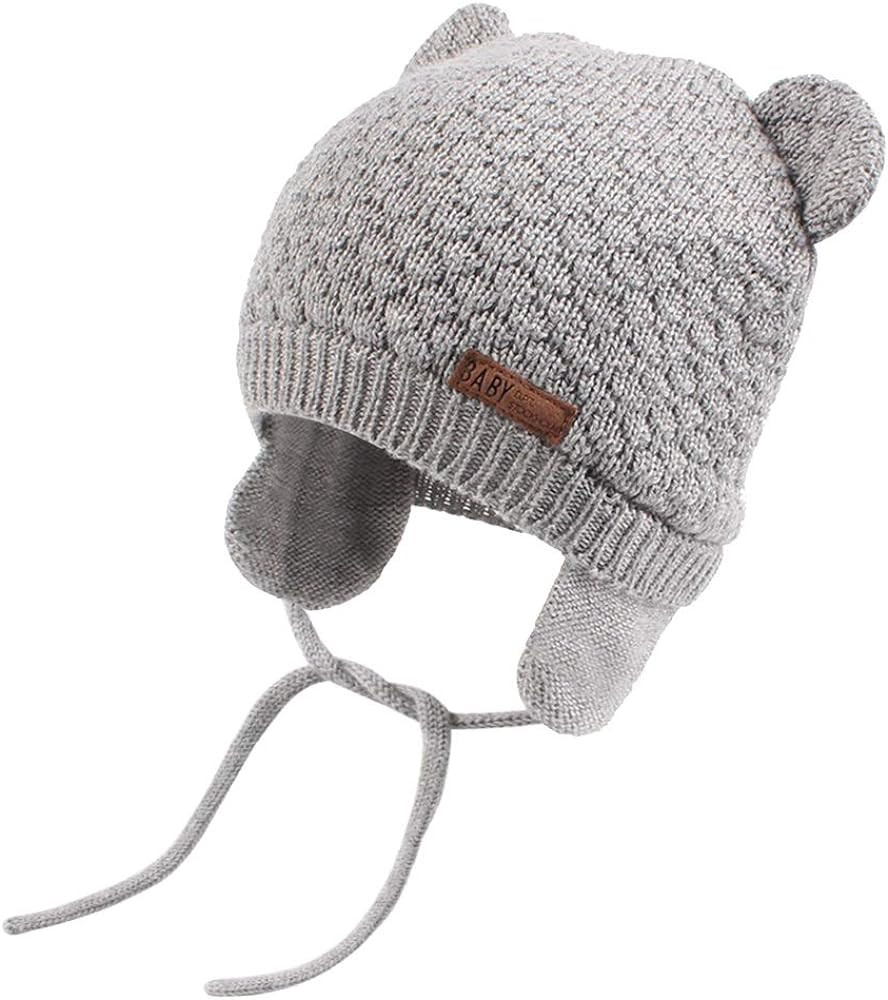 XIAOHAWANG Baby Hat Cute Bear Toddler Earflap Beanie Warm for Fall Winter | Amazon (CA)