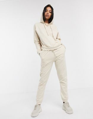 ASOS DESIGN tracksuit hoodie / slim jogger with tie in organic cotton | ASOS (Global)