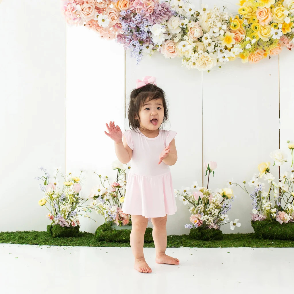 Twirl Bodysuit Dress in Sakura | Kyte Baby