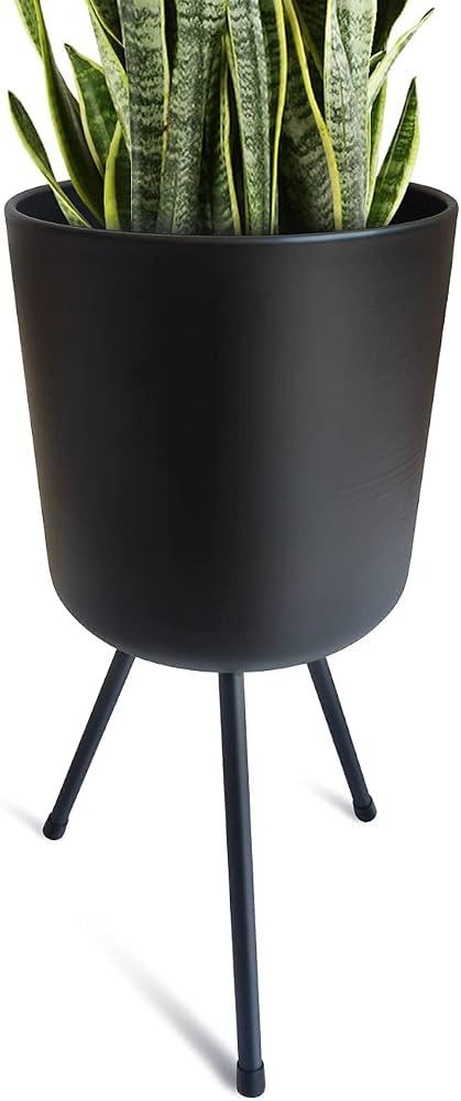 magarz Mid-Century Metal Flowerpot with Stands, Black Stylish Modern Floor-Standing Flowerpot,Sui... | Amazon (US)